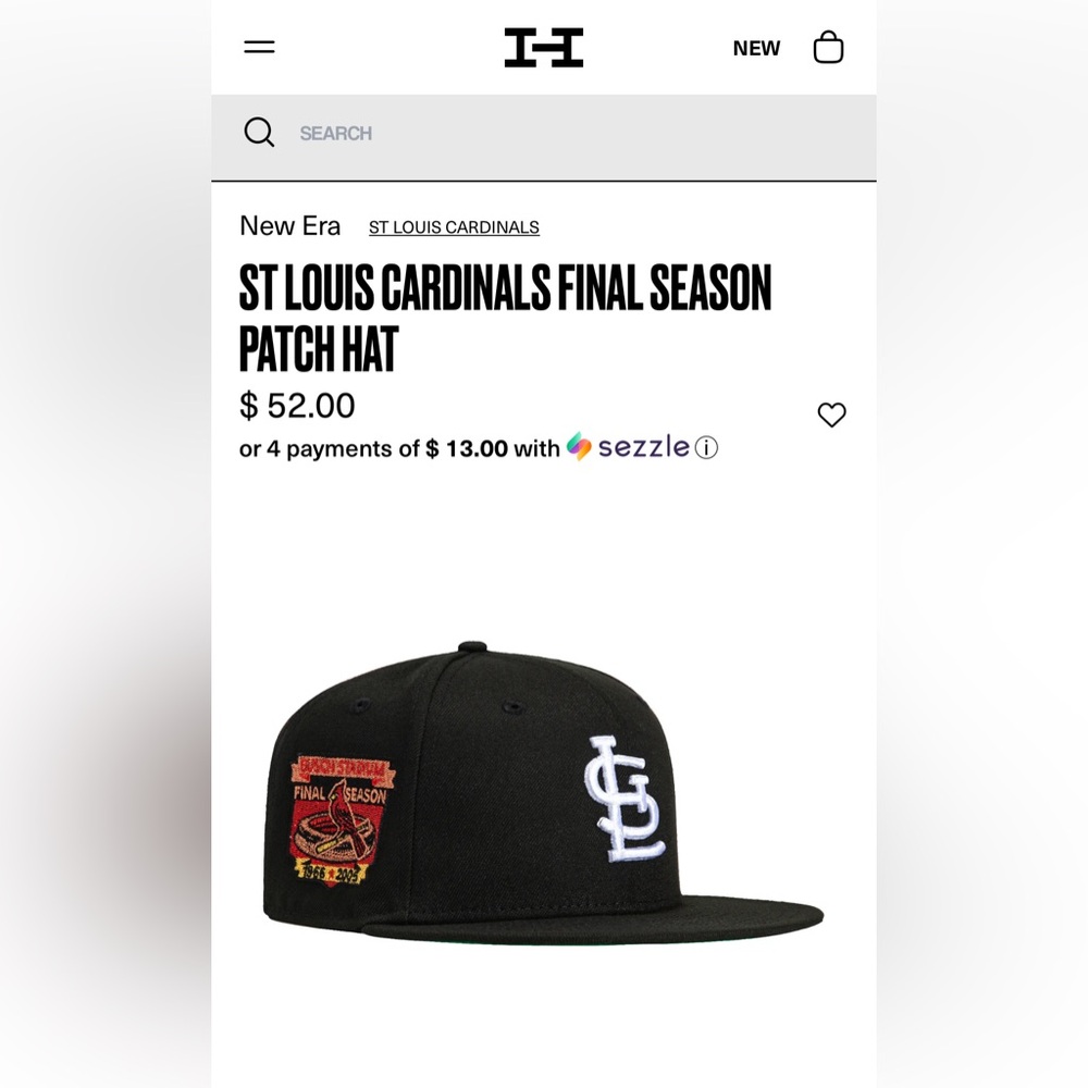 ST LOUIS CARDINALS FINAL SEASON PATCH HAT CLUB